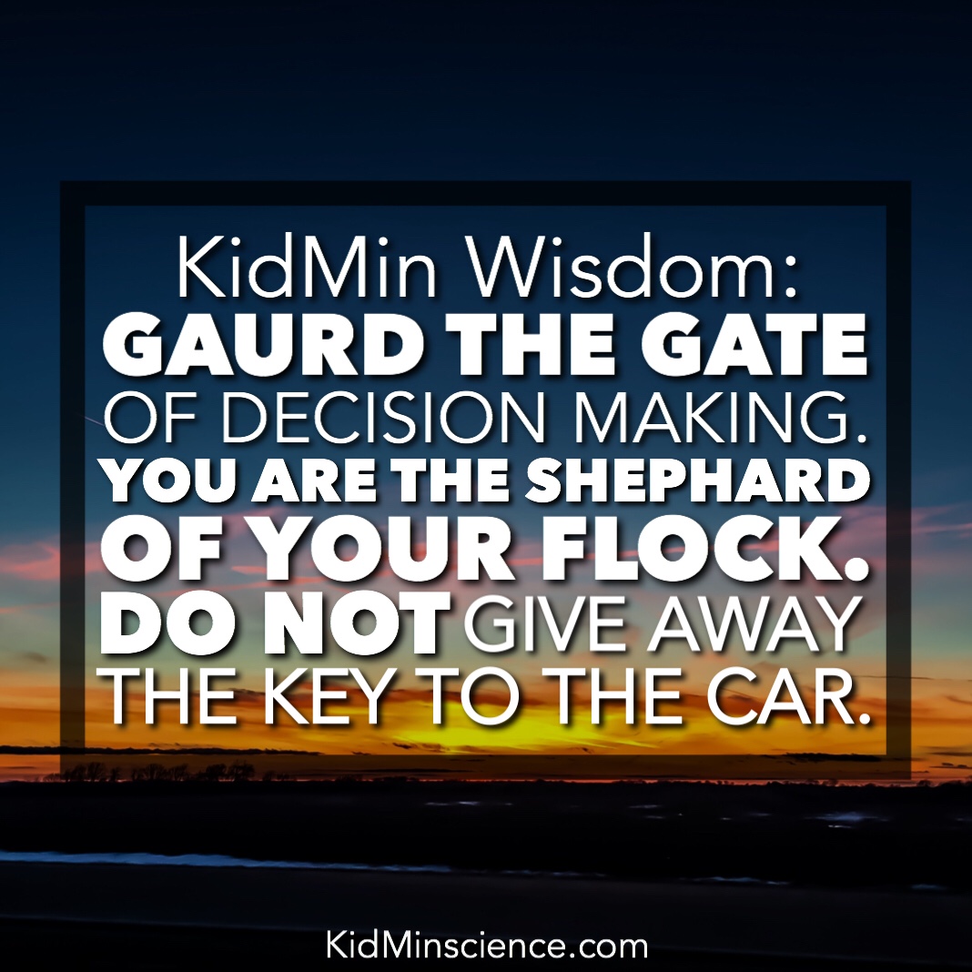 Do not Give Away the Keys to the Car KidMinScience
